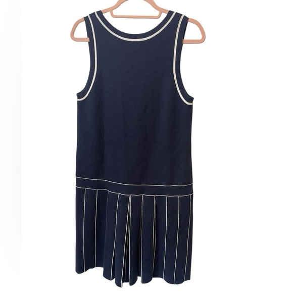 Banana Republic tennis dress sweater dress mini tank top pleated navy medium - Picture 2 of 7